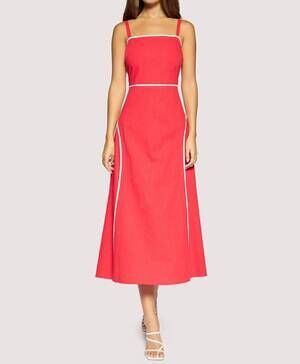 NEW LOST + WANDER saffron muse summer midi dress in red